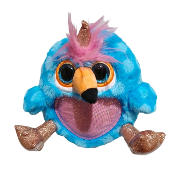 Zuru Other - ✓Zuru Rainbowcorn Blue Parrot Unicorn Plush Pink Heart Stuff Toy Glitter Eyes